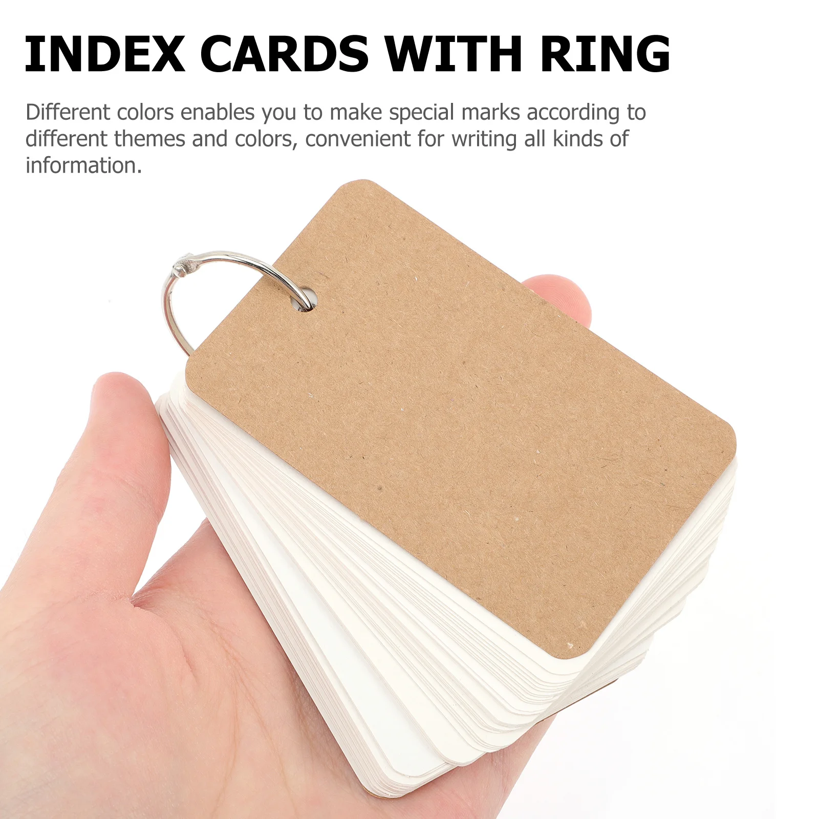 Bloc de notas con carpeta de anillas, tarjetas didácticas en blanco, tarjetas de vocabulario Multicolor, tarjetas de notas portátiles para estudio, tarjetas didácticas para estudiar, 6 uds.