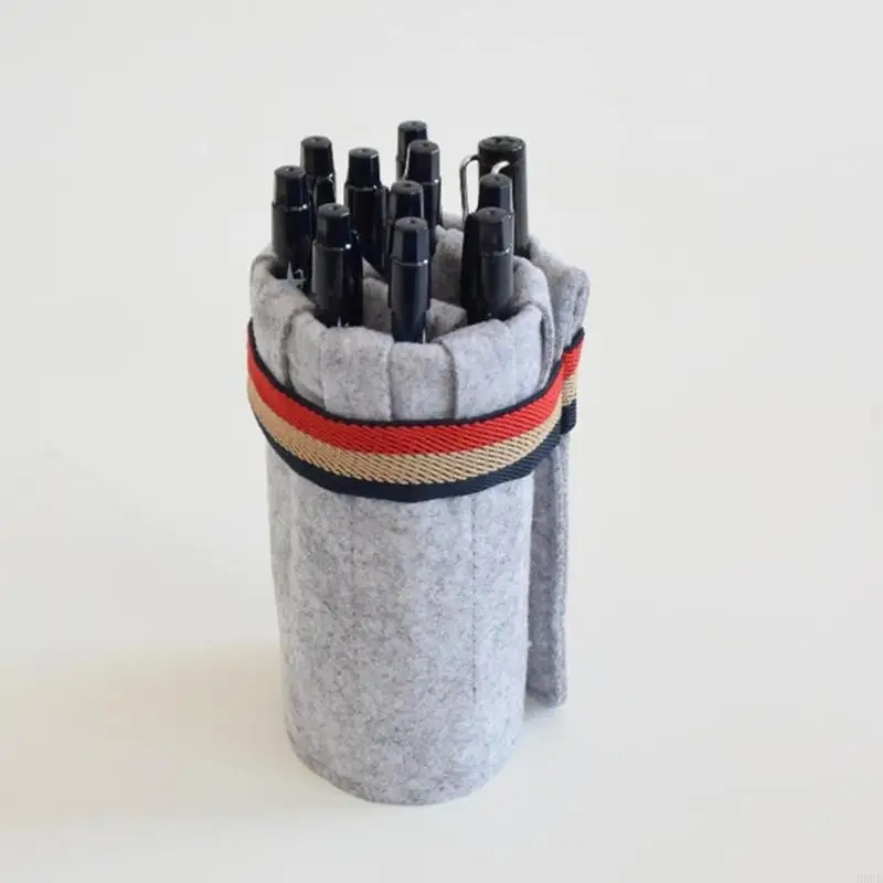 Large Capacity Felt Pen Roll With 11 Slots For Pencils Markers And Art Supplies Pen Organizers For School Offices Travel H8WD