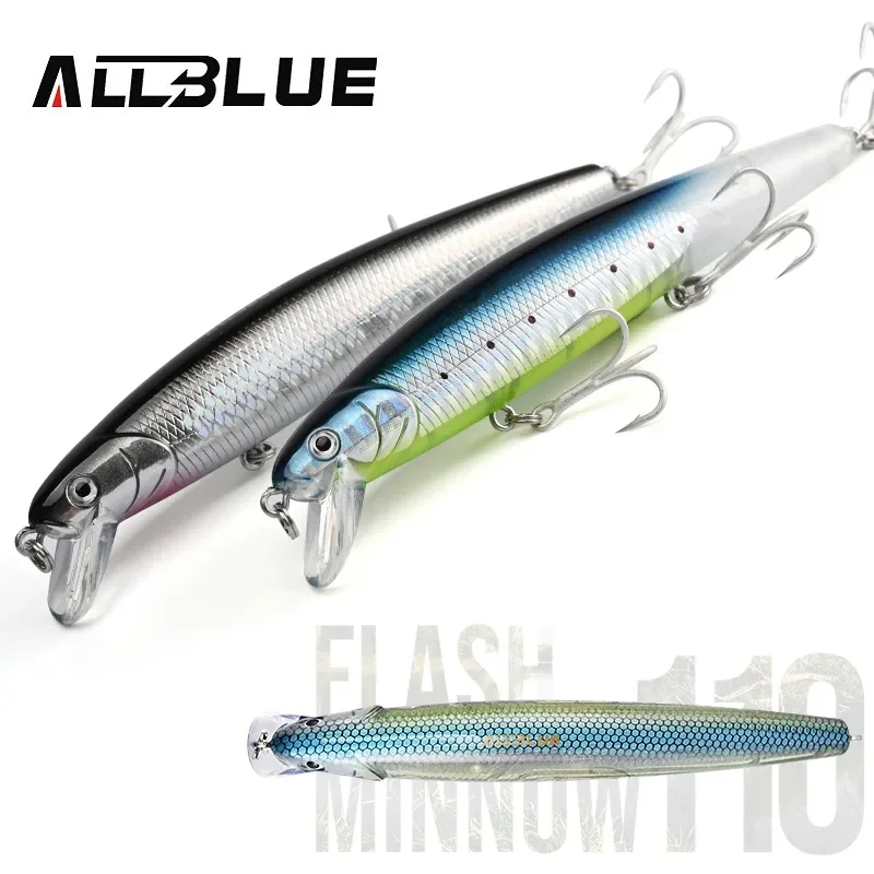 ALLBLUE Flash 110 przynęta wędkarska 110mm 5/8 uncji Glow Jerkbait Wobbler wolno zawieszający plastikowy sztuczna przynęta sprzęt do szczupaka okonia — zdjęcie 6
