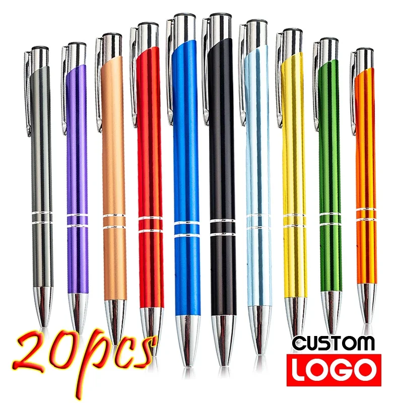 

20pcs/lot Ballpoint Pen Advertising Pen for Custom Logo Wholesale Pen for Company Business Pen Blue Black Ink