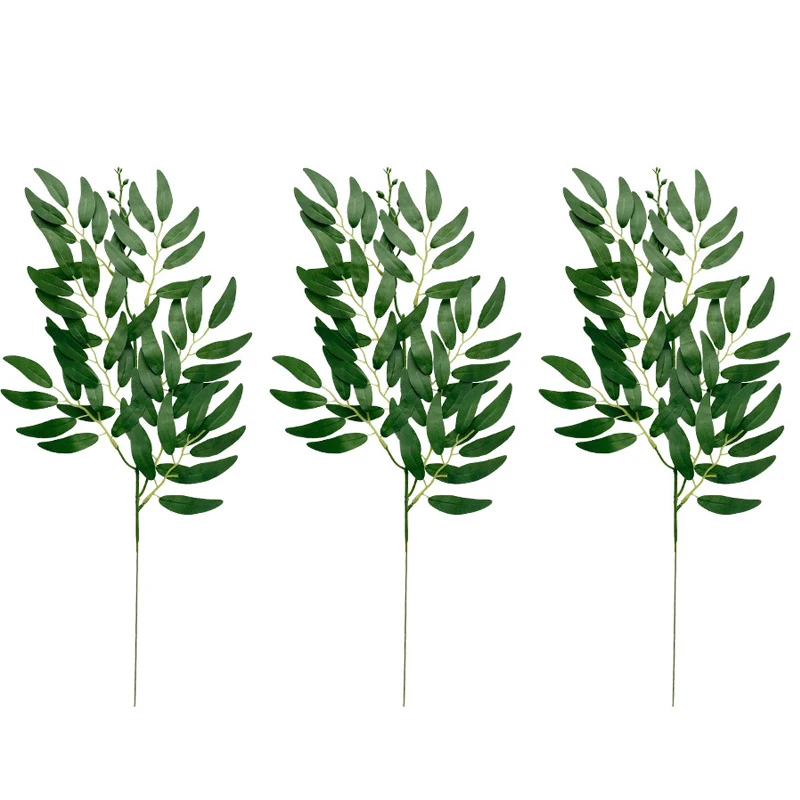 10pc Artificial Willow Green Plants Fake Eucalyptus Leaf Stem Flower Arrangement Accessories Wedding Home Decoration Fake Flower