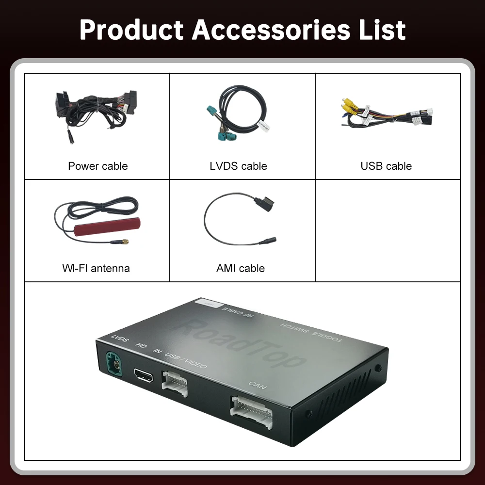 RoadTop CarPlay اللاسلكي لسيارة Mercedes Benz C Class W204 2011-2014، مع وظائف تشغيل السيارة Android Auto Mirror Link AirPlay #6