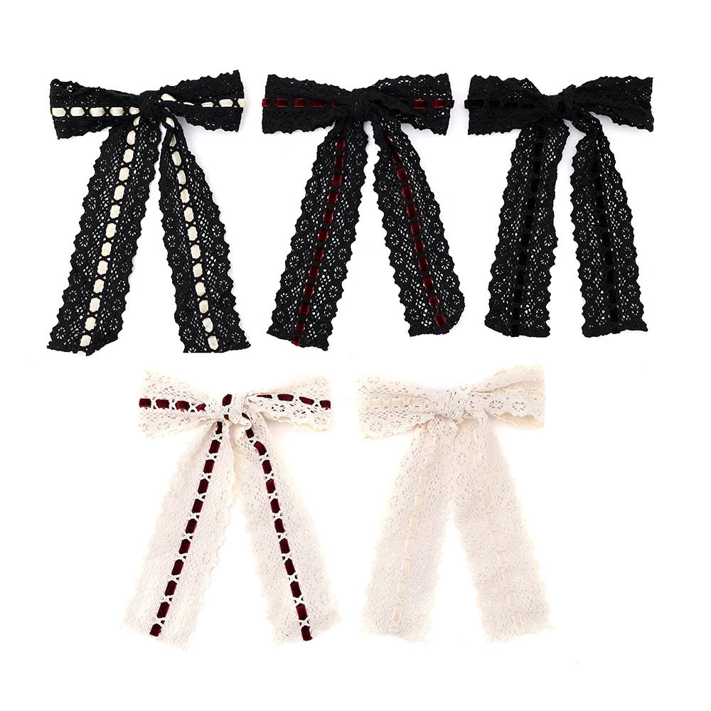 

AA 001H Lace Hair Bows Cute Hairpins Girls duckbilled Hair Clips Barrettes Solid Clip Kids Headwear Fashion Hair Accessories