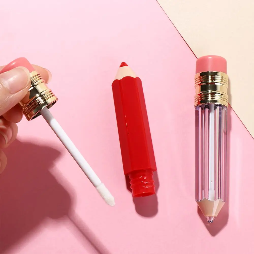 DIY 5ml tubka z błyszczykiem Mini kształt ołówka butelki wielokrotnego napełniania plastikowe przezroczyste pojemniki kosmetyczne ręcznie robione