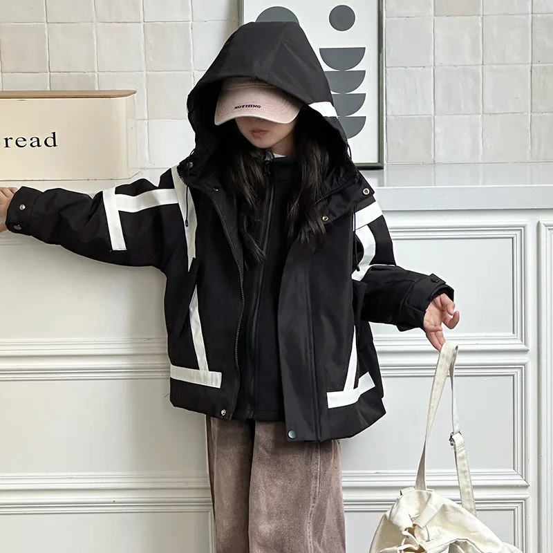 

Children's Three-in-one Jacket Autumn and Winter 2025 New Hooded Jacket Thickened Jacket