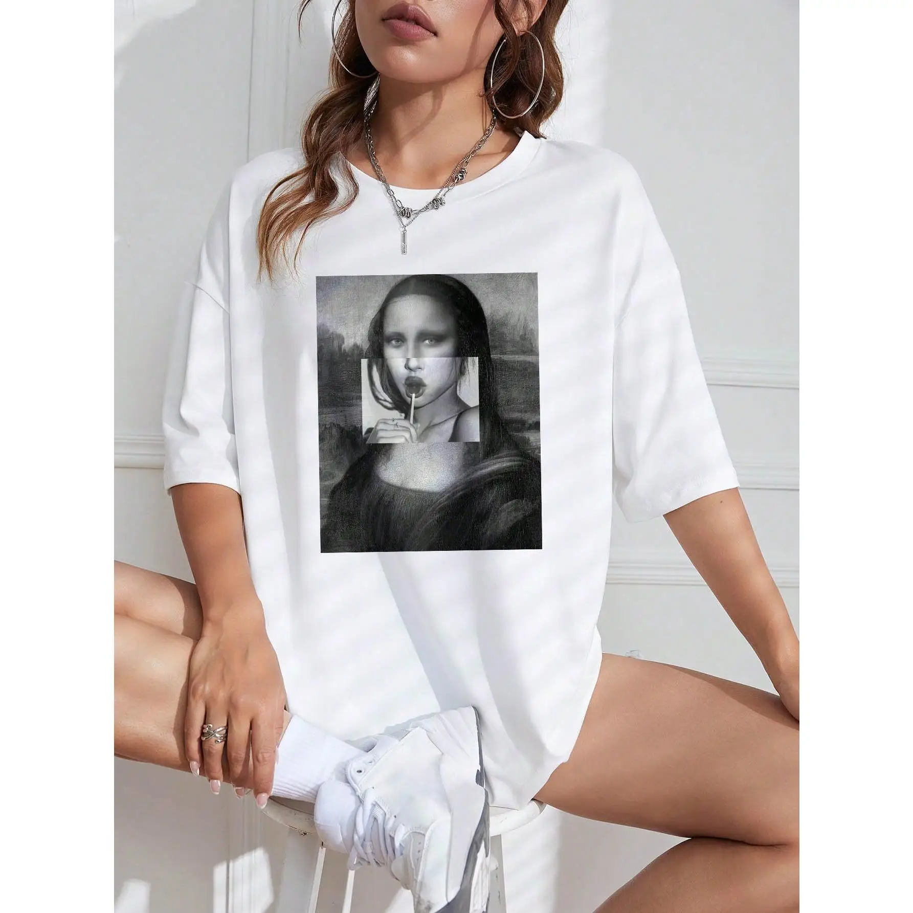 

Chic and Conversational T - Shirt: Make a Statement with an Artistic Mashup Design