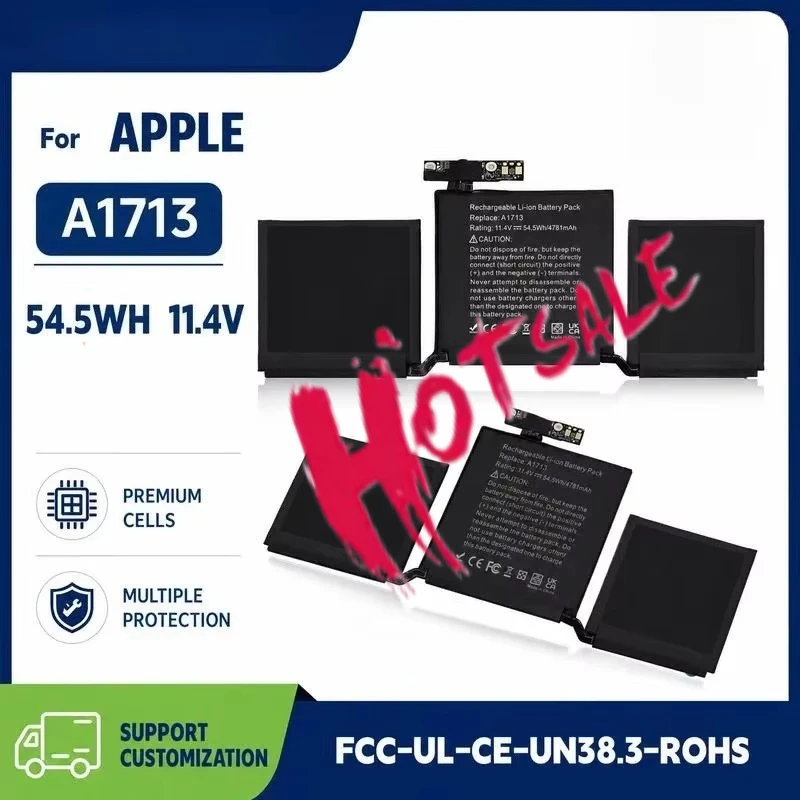 New Laptop Battery for Apple for MacBook A1708 A1713 MLL42 2016 Model Replacement High Capacity Rechargeable Power Supply