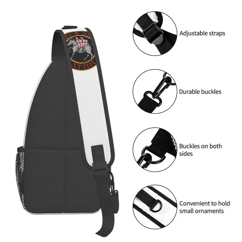 Mochila cruzada de hombro para hombre, bolso de pecho con cabestrillo de los caballeros templarios, mochila de ciclismo