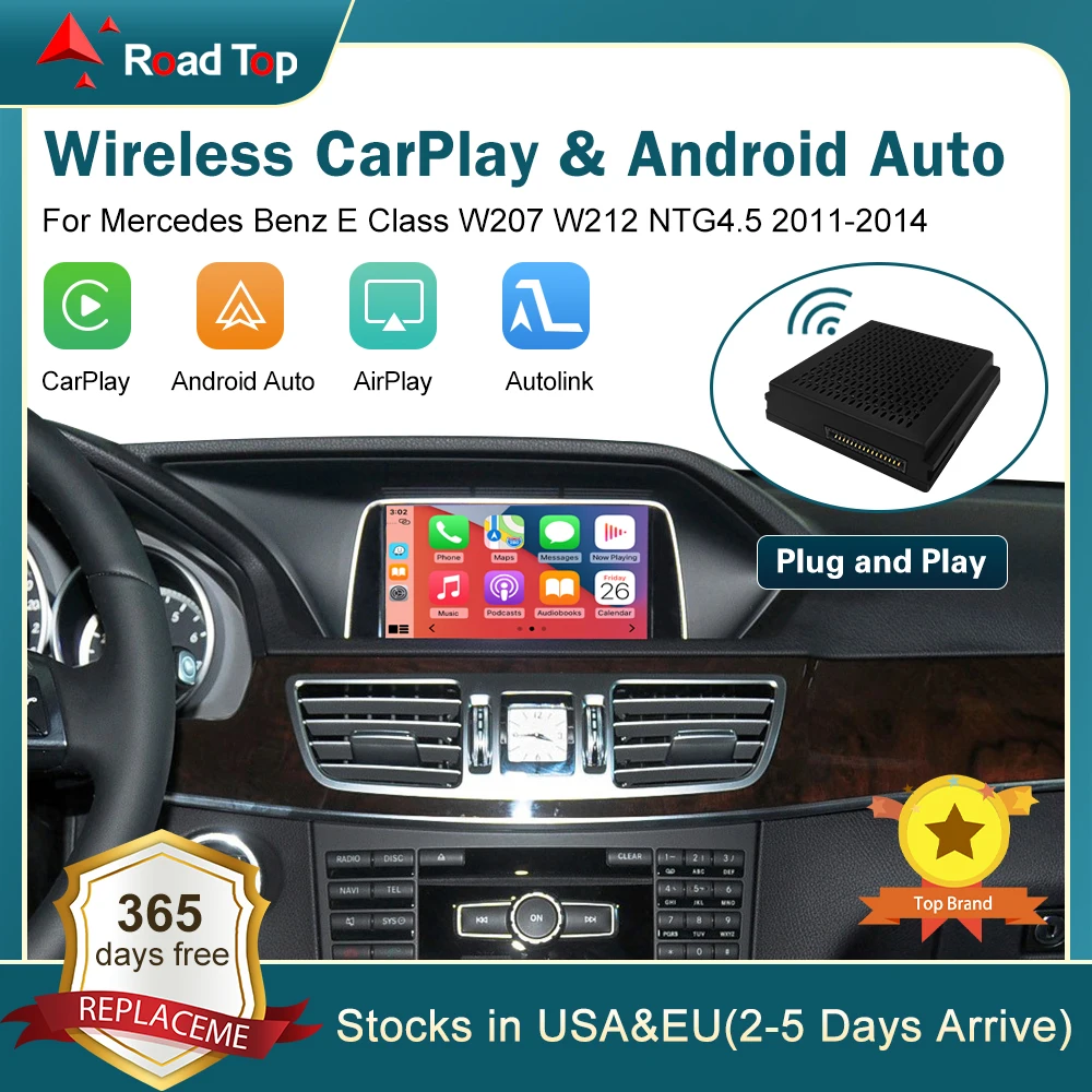 เครื่องเล่นมัลติมีเดีย Android สำหรับ Mercedes-Benz E-Class W207 ที่ใช้งานได้จริง พร้อม CarPlay และ Android Auto แบบไร้สาย