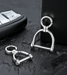 Titanium Spin 360 Degree Rotation Key Ring Luxury Car Key Chain Stainless Steel Horseshoe Buckle Chain Creativity Gift Wholesale