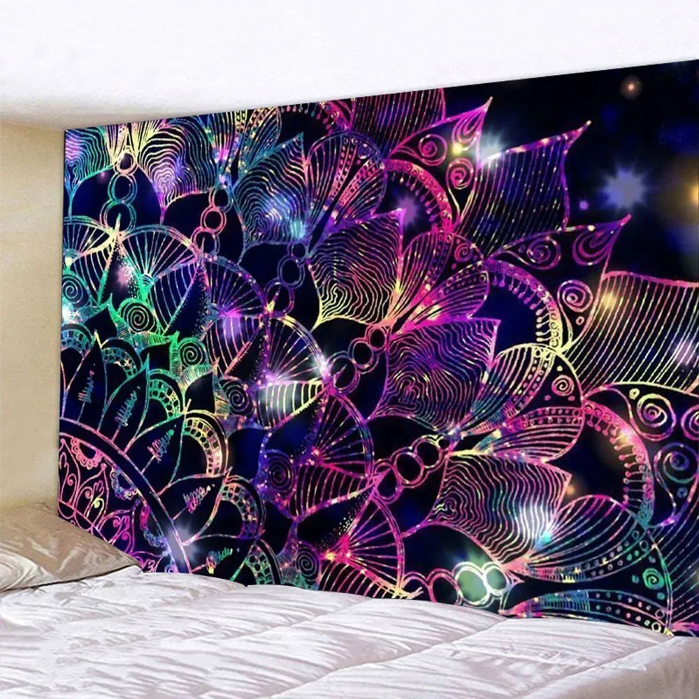 

Хиппи богемный психоделический павлин Мандала настенное постельное белье гобелен настенный ковер коврики для йоги украшение комнаты эстетическое