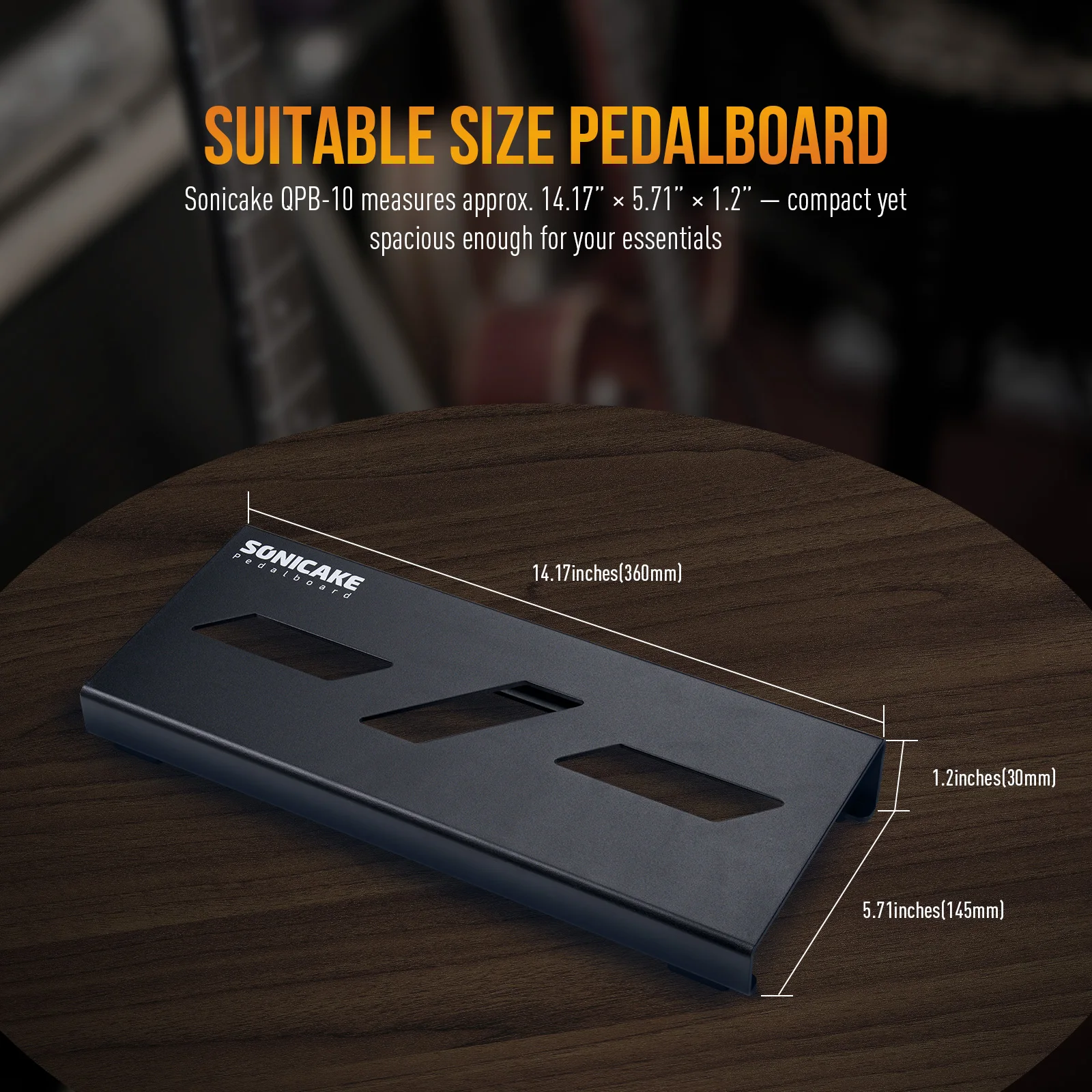 SONICAKE لوحة دواسة الجيتار الصغيرة تأثيرات الجيتار لوحة دواسة صغيرة مدمجة مع شريط جبل الدواسات وربطة كابلات وكابلات التصحيح #5
