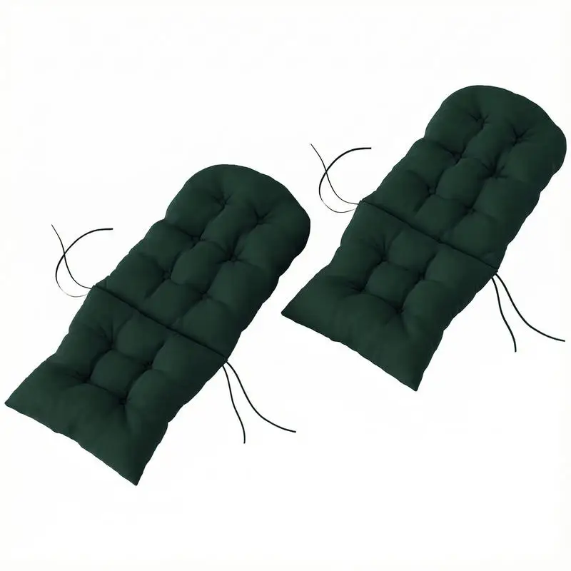 

Outdoor Chair Cushions Set of 2, Tufted High Back Patio Chair Cushions, Dark Green