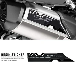 For Honda NT1100 NT 1100 2022-2023 Motorcycle Accesscies Protection Silencer Rear Body Sticker 3D Resin Sticker
