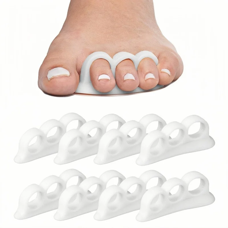 

10Pcs=5Pairs Silicone Toe Separator 3 Hole Hallux Valgus Orthopedic Spacers Bunion Overlapping Hammer Foot Corrector