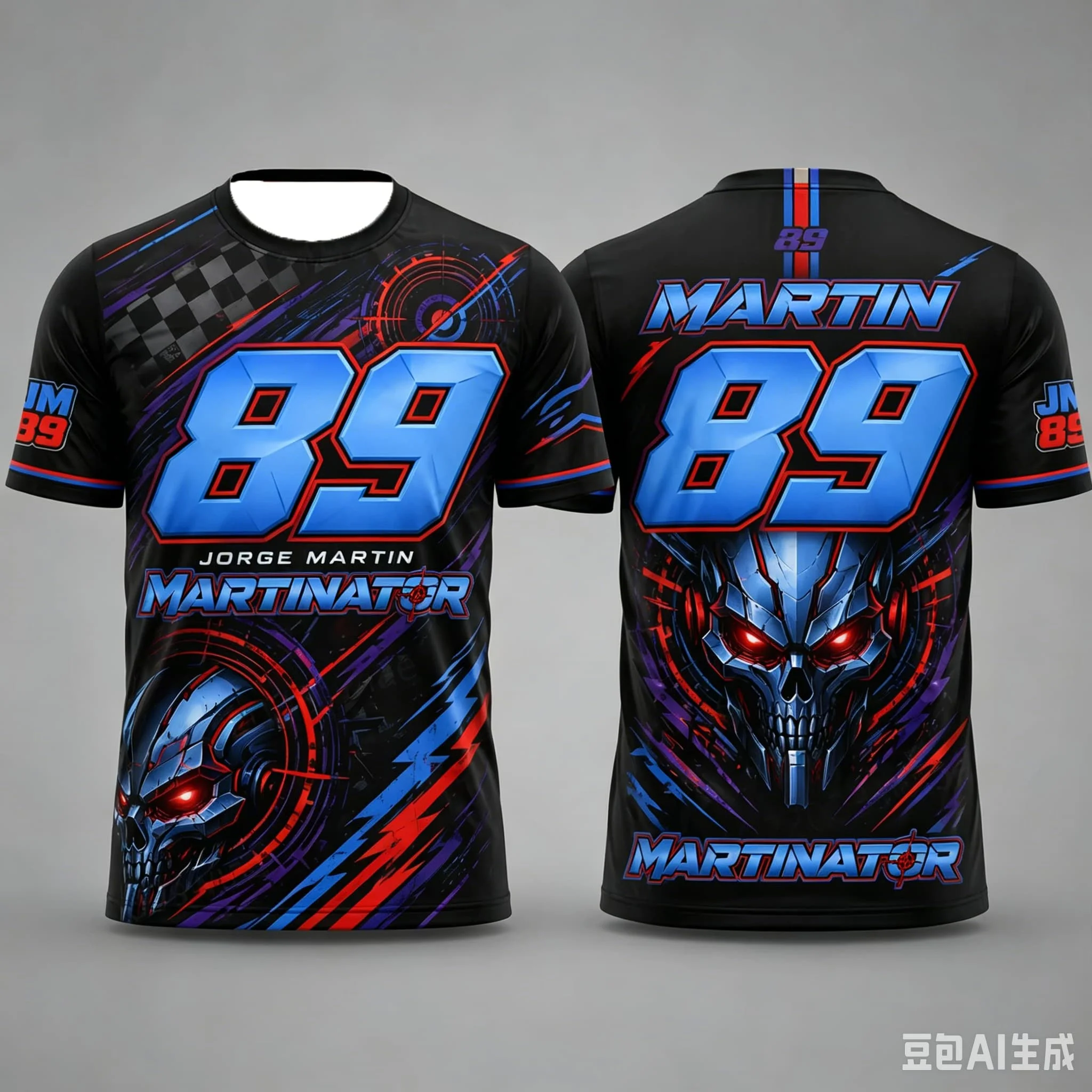 Jorge Martin 89 Martinator Racing T-shirt Men Women MotoGP Motorcycle Jersey 3D Print Skull  Short Sleeve Fan Casual Sport Tee