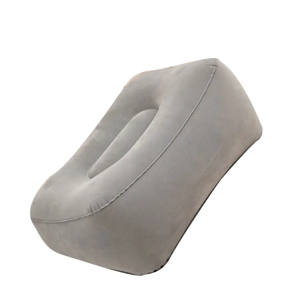 Inflatable Foot Rest Pillow Travel Foot Stool Recliner Cushion Gray Without Inflation Tool Comfortable Leg Support for Flight