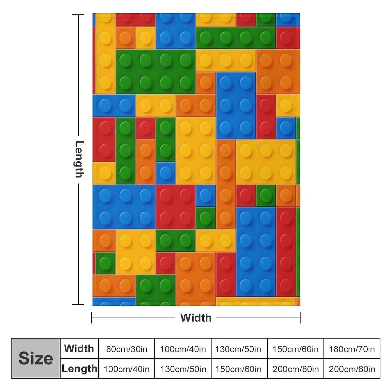 Plastic Building Blocks Toy Throw Blanket couch cozy soft plush fuzzy picnic outdoor blanket
