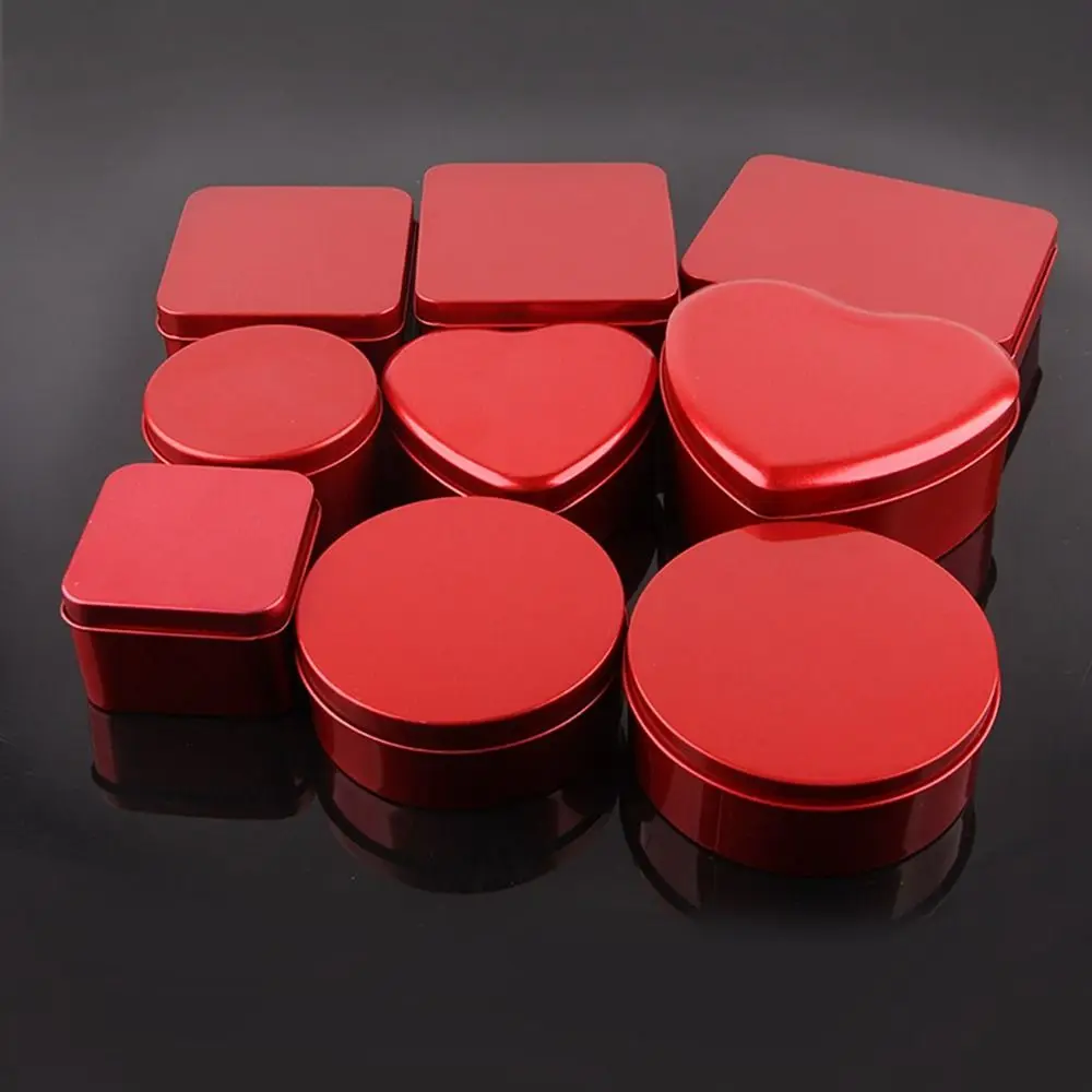 1/2pcs Portable Aluminum Tin Jar Red Color Multistyles Cosmetic Container Refillable Bottles Cream Balm Nail Candle