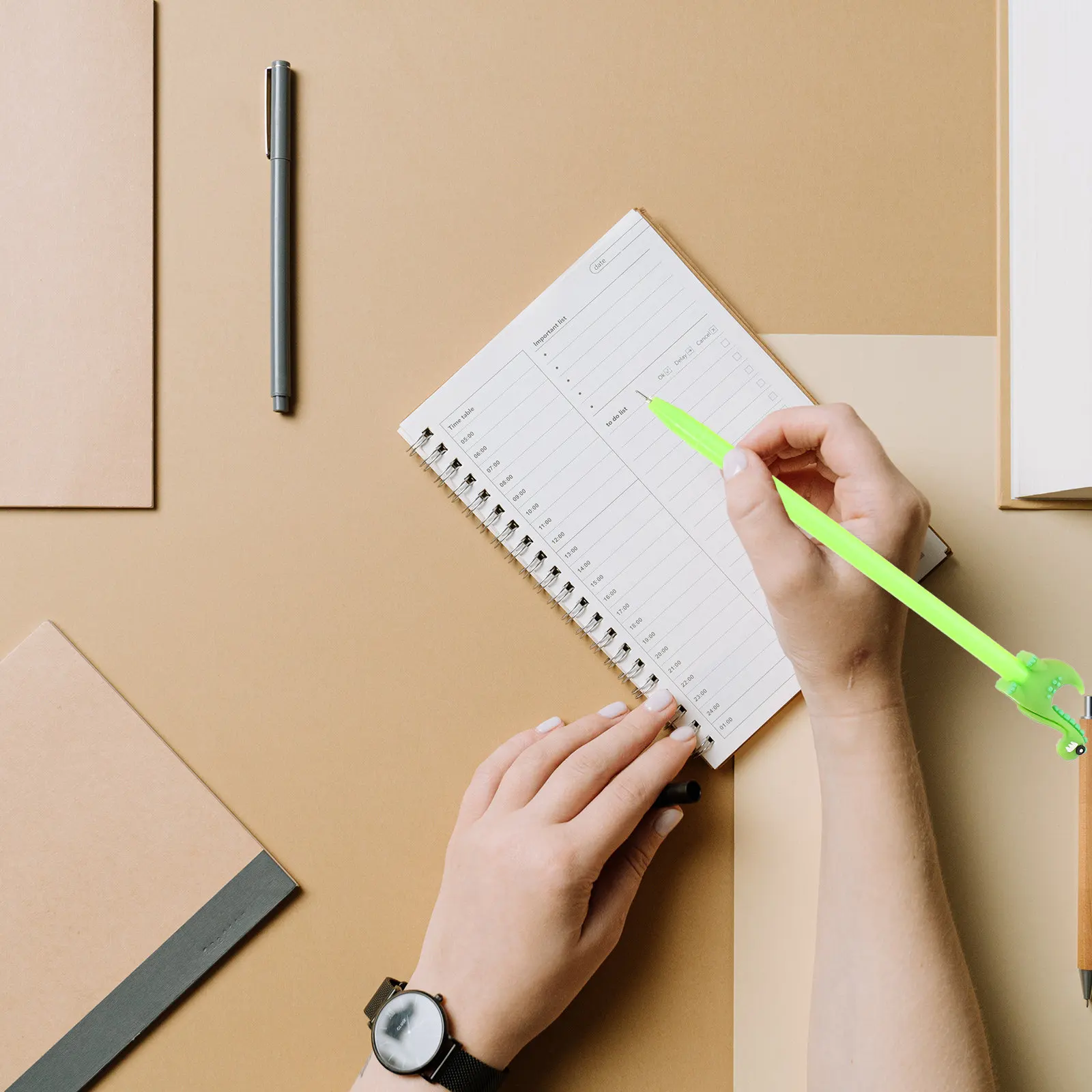 

16Pcs Dinosaur Black Pens Fine Point Smooth Writing Cartoon Sign Pens Student Office School Supplies Fine Point Pen