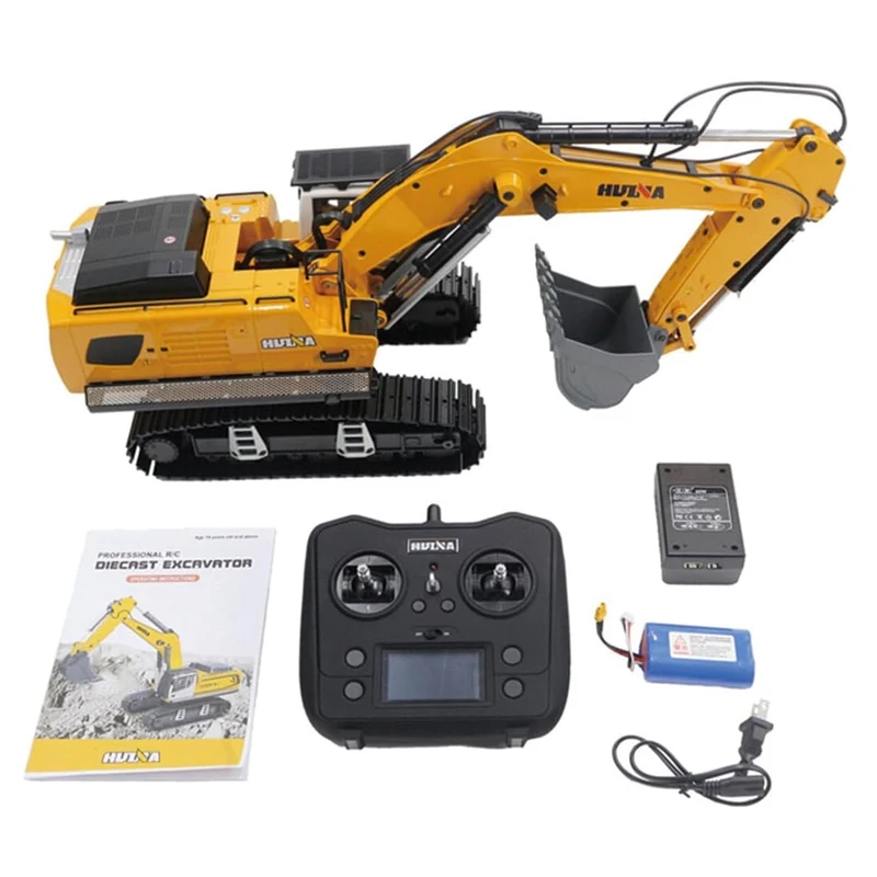 

HUINA RC Excavator 1599 1/14 2.4GHz 24CH RC Excavator Model (RTR Ver.) Electric RC Construction Vehicles Excavator Outdoor Toys