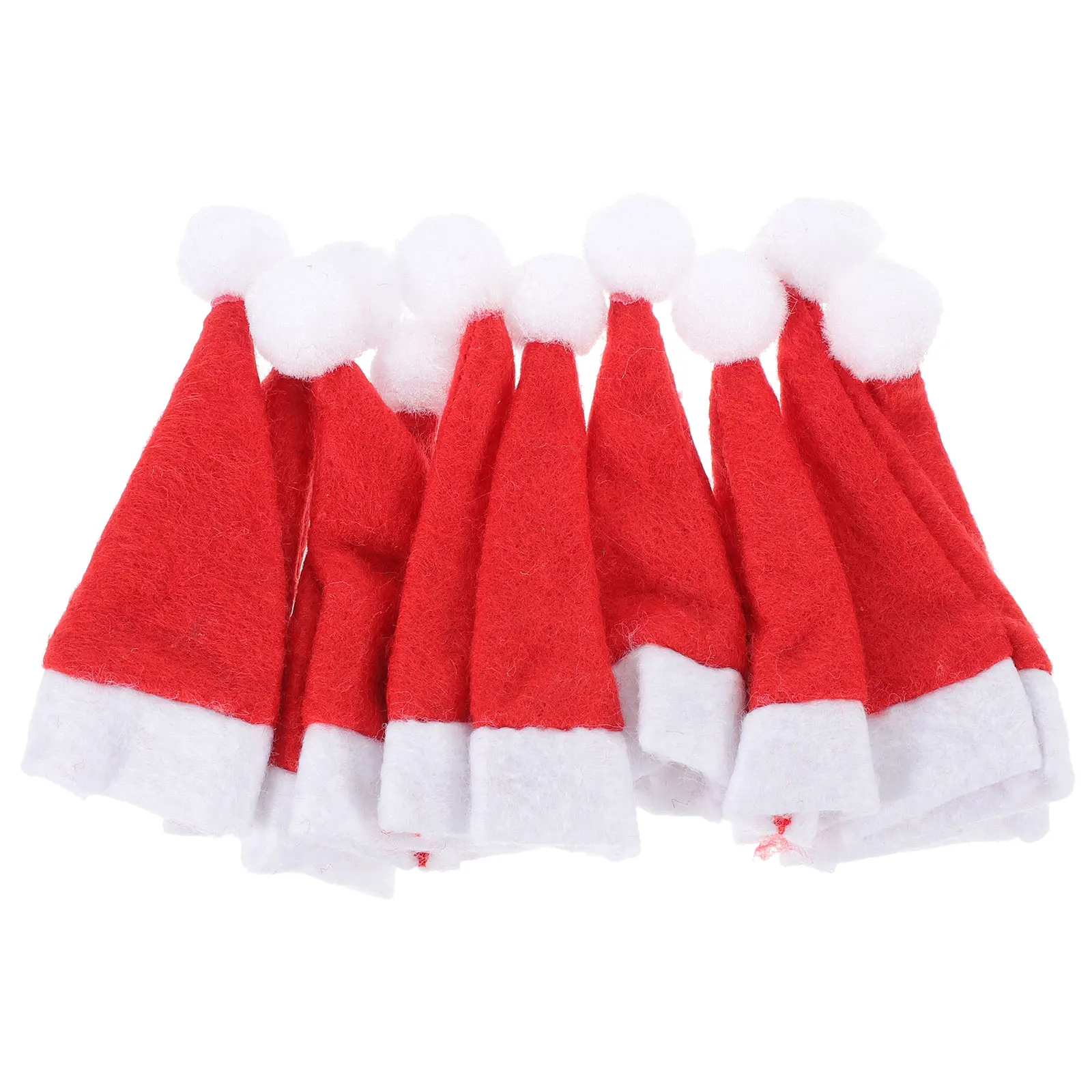 

48pcs Christmas Lollipop Hats Mini Candy Wraps Party Decor Toppers Wine Bottle Caps Reusable Holiday Accessories