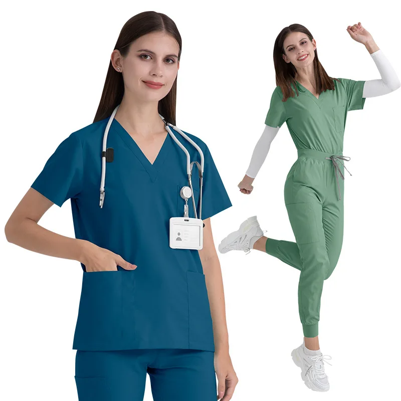 Uniforme de enfermera de manga corta Unisex Multicolor, ropa de trabajo para médico de Hospital, uniformes de cirugía bucal, conjuntos de médicos