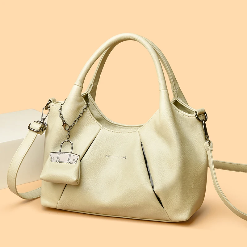 

2025 Winter High Quality Soft Leather Women's Handbag Tote Bag Luxury Women Shoulder Bag Famous Trendy Female Crossbody Bags