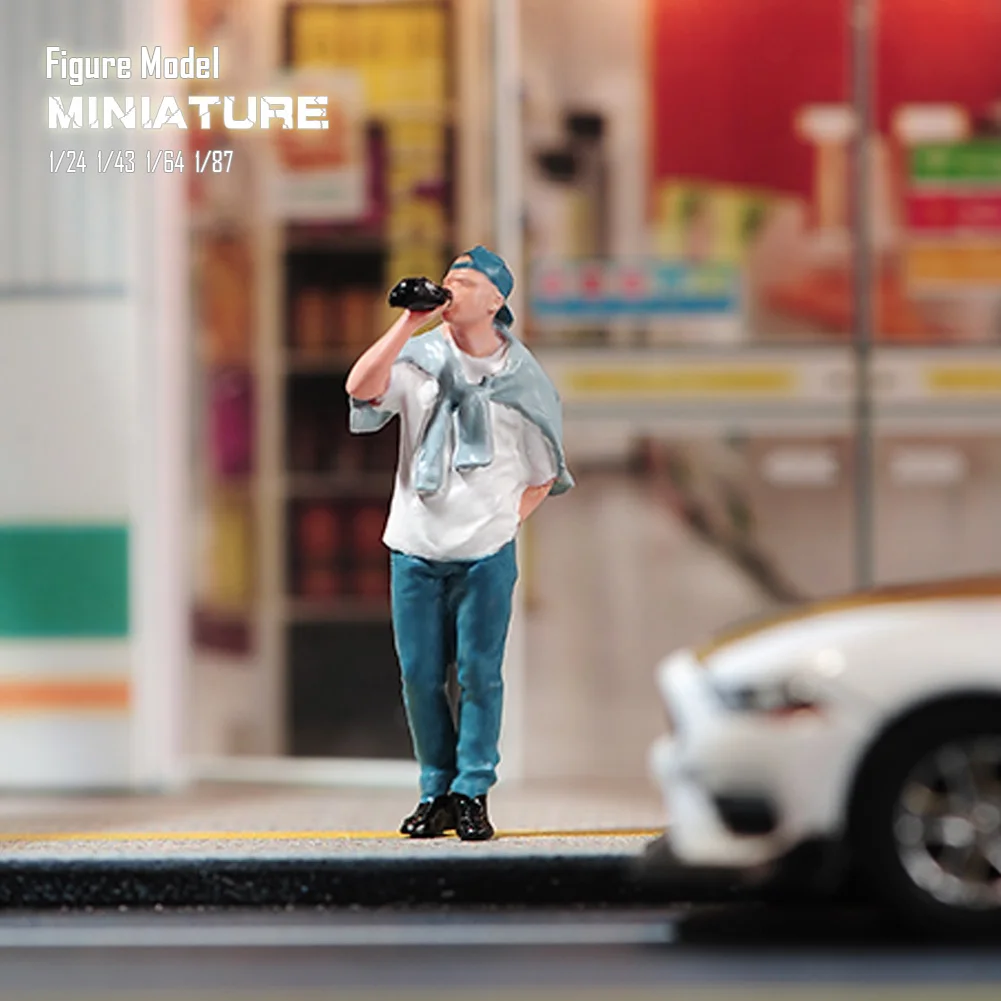 1/87 1/64 1/43 1/24 1/18 Anime Characters Drinking Man Scene Figure Model Miniature Dolls Toy For Collection