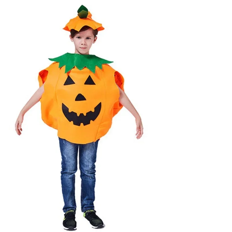 Halloween-Geschenk für Erwachsene und Kinder, Kürbis-Gradament-Kostüm, Kleidung, Tasche, Hut, Set, Hallowmas, Party-Versorgung, Weihnachten