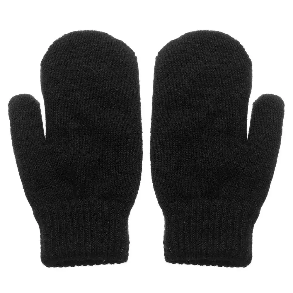 Women Girl Soft Plush All Fingers Winter Gloves Rabbit Hair Mittens Double Layer