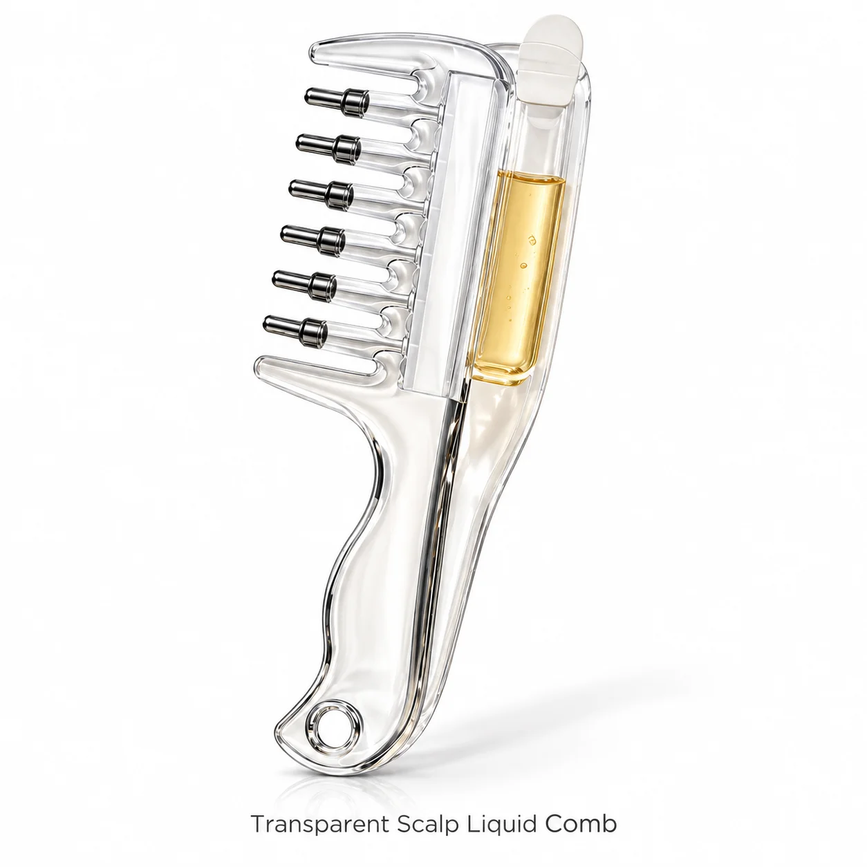 Crystal Scalp Liquid Applicator Comb 10ml Hair Oil Serum Guide Comb with Stainless Steel Roller Balls Scalp Massage Hair Care To