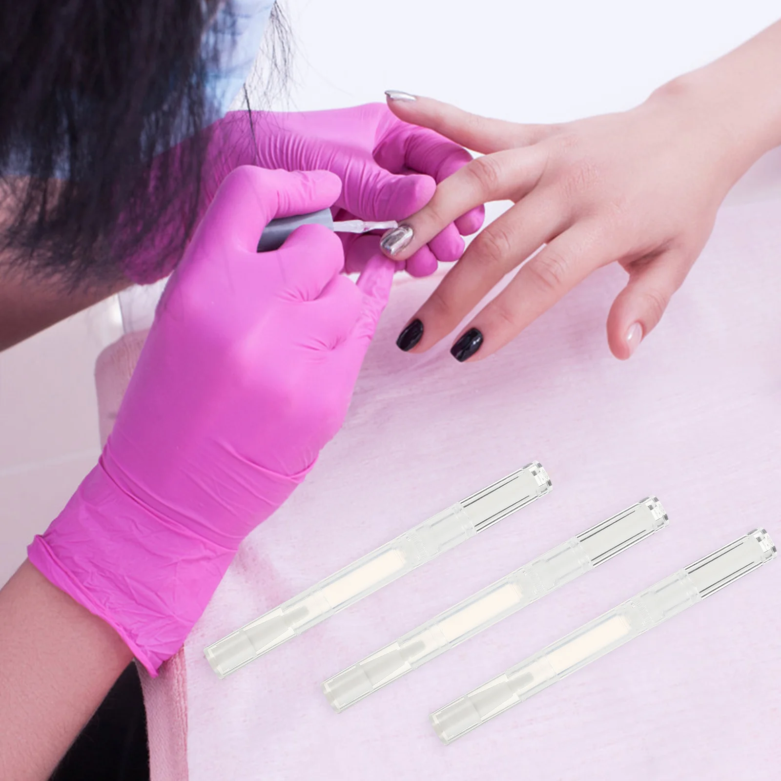 10 pçs canetas vazias transparentes conjunto de canetas de óleo de unhas aplicadores de ponta de escova para brilho labial nutrição de unhas óleo essencial