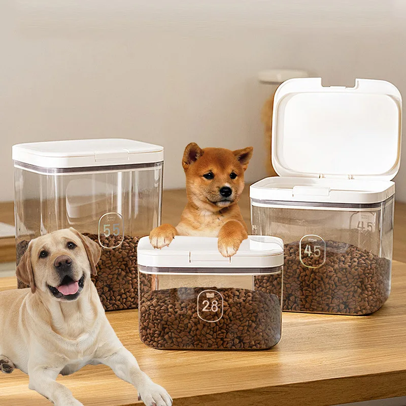 Storage bucket Dog food Sealed  Moisture-proof grain storage  for cat litter 5kg Pet vacuum snack storage box