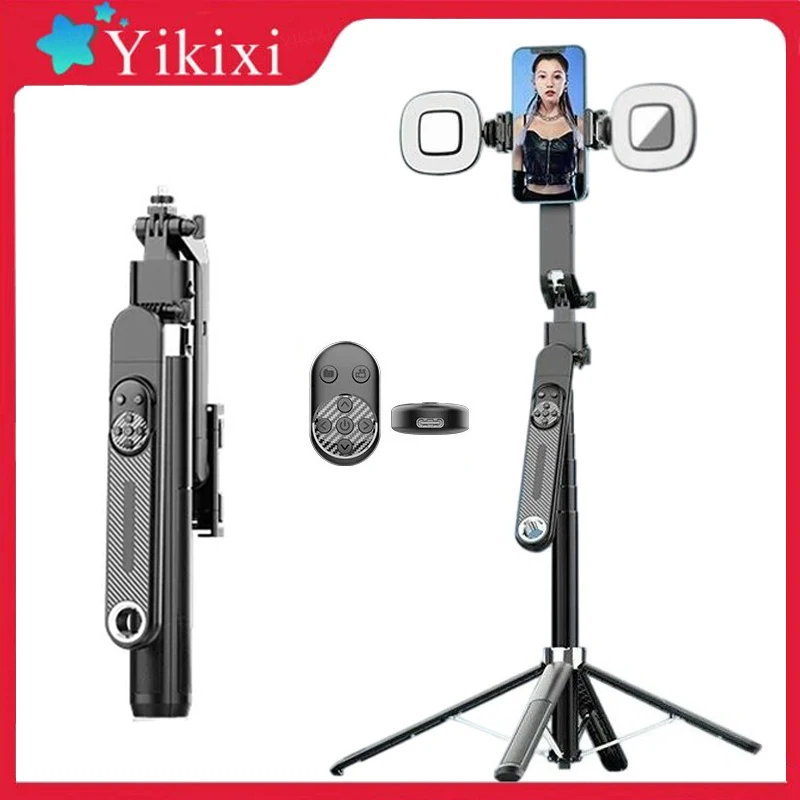 

1.8m Extendable Auto Face Tracking Selfie Stick Tripod 360° Rotation Phone Stand with Wireless Remote for Vlog Live Stream Video