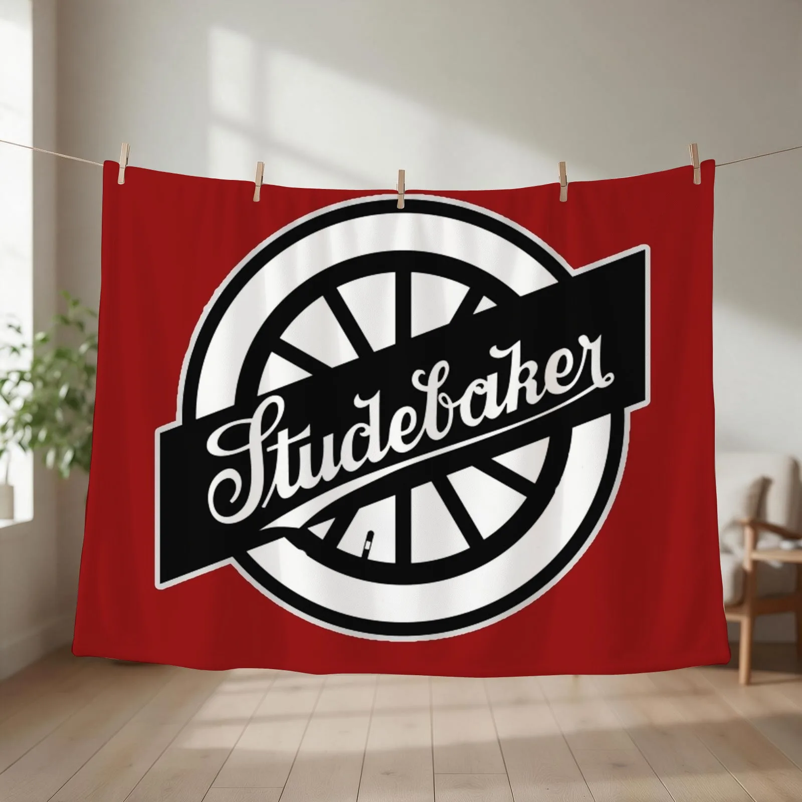 Studebaker Wheel Logo Throw Blanket couch cozy soft plush fuzzy picnic outdoor blanket