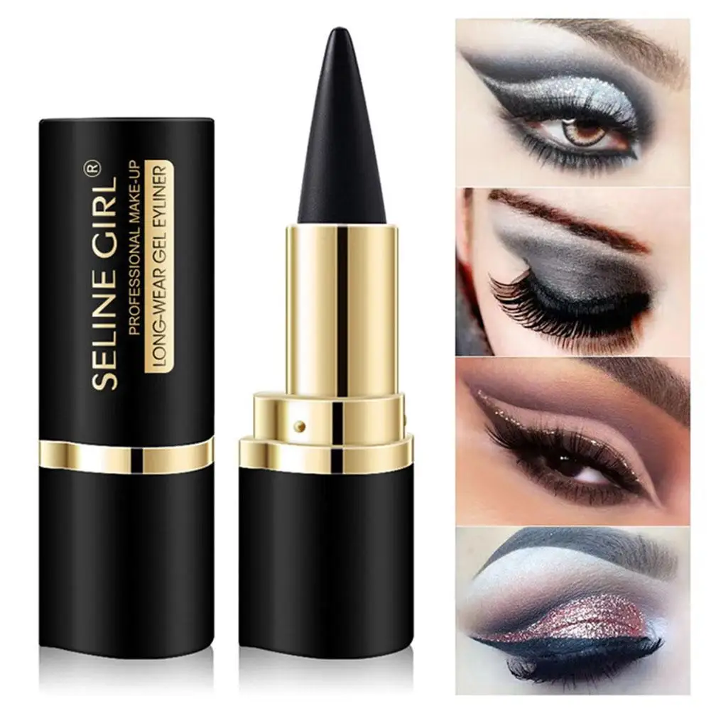 Matita per Eyeliner Solid Eyeliner Cream Eyeliner opaco Waterproof Black Silver Brown Eye Liner Pen Make Up per cosmetici da donna F8J6