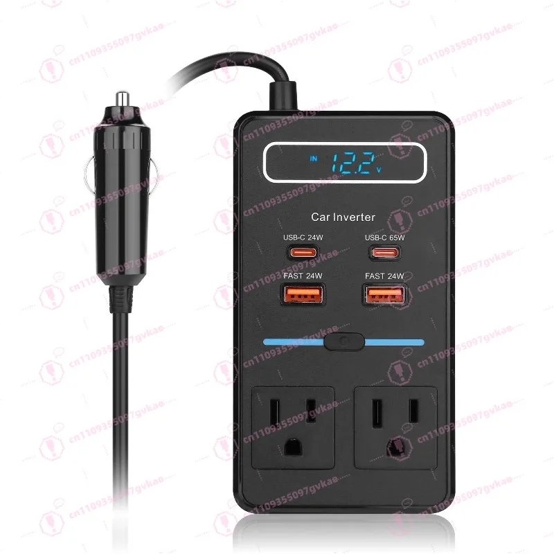 

Car Inverter Plug-in Double US Standard Inverter Fast Charging Pd65w Car Inverter 110v with Display
