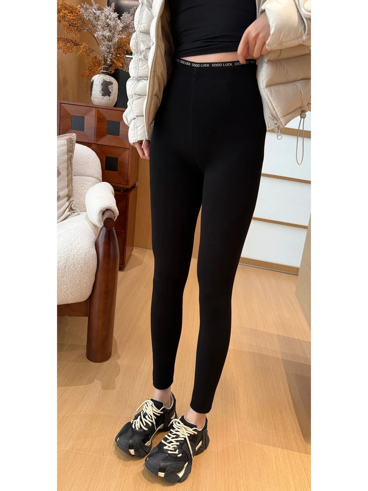 

Женские повседневные брюки с высокой талией, утепленные флисом, с высокой эластичностью, черные, для активного отдыха, модель Cloud Pants