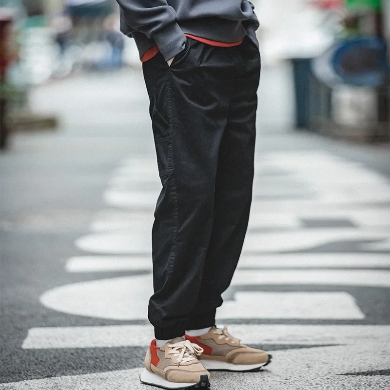 Pantaloni verdi con coulisse vintage Maden Pantaloni casual stile harem in vita elastica primavera autunno da uomo Pantaloni da jogging con stampa di lettere