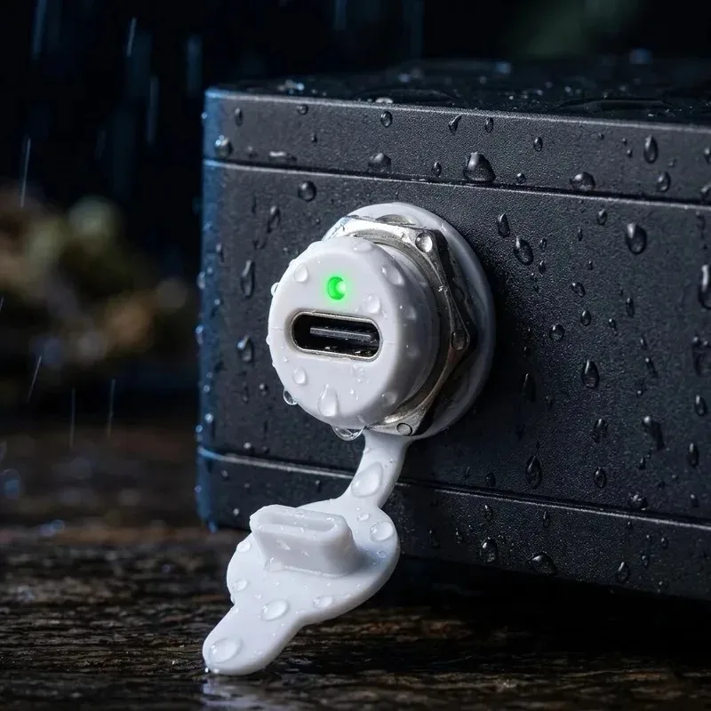 1-5pcs 2-Pin Type-C Connector with Female Socket Fast Charging Jack Waterproof USB Charging Port USB-C Charger Plug and Socket