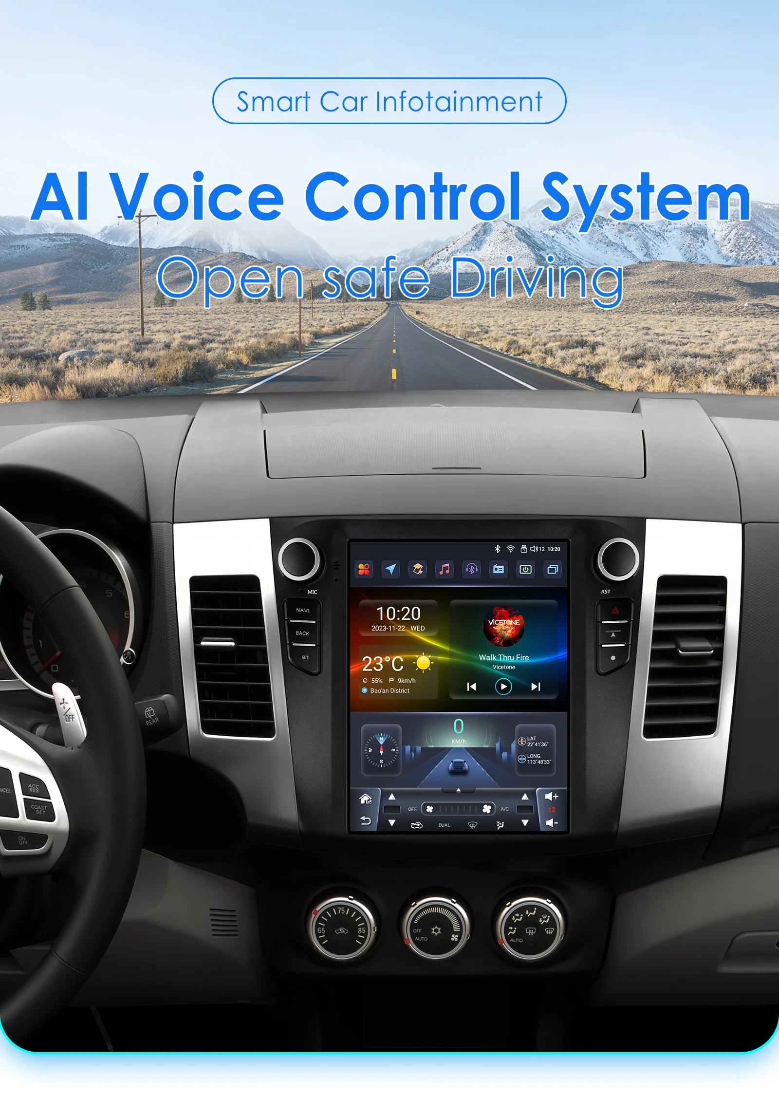 Hizpo Tesla-Style Stereos für Citroen C-Crosser Peugeot 4007 Mitsubishi Outlander XL 2 2005 - 2011 Carplay Android Autoradio – Detail 4