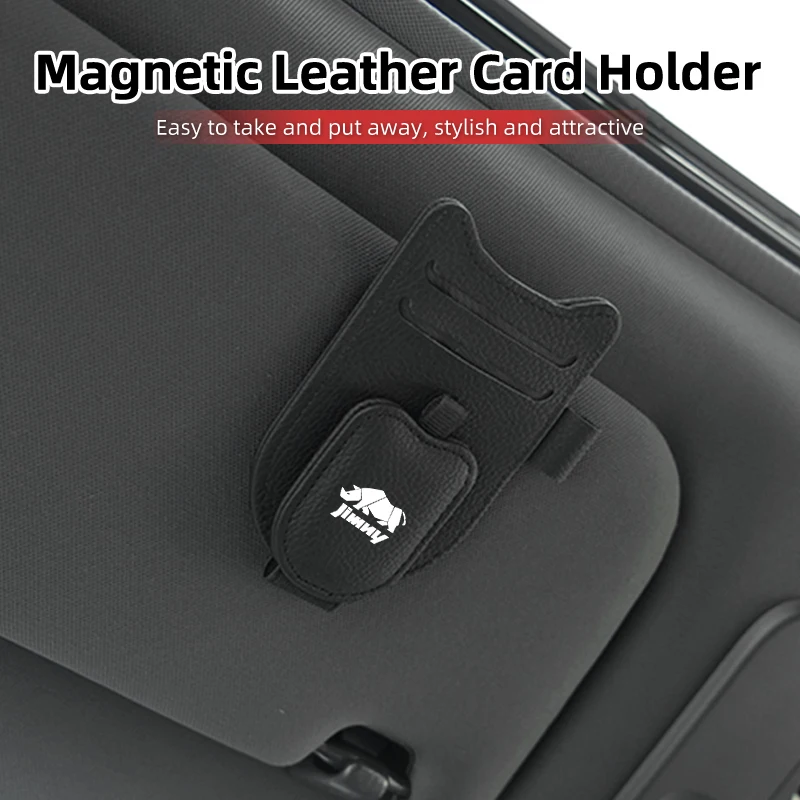 Car Sunshade Glasses Storage Clip PU Leather Cards Holder For Suzuki Jimny Alto Swift Grand Xbee Swace Across S-Presso Ertiga - view 3