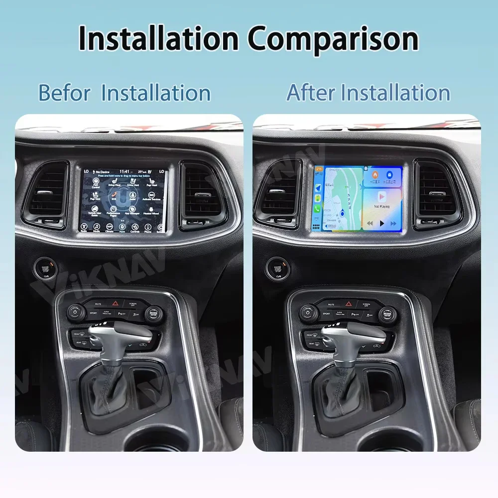 Viknav Linux For Dodge Challenger 2015-2022 Car Screen Decoder Interface Box Multimedia Android Auto GPS Wireless Carplay Stereo