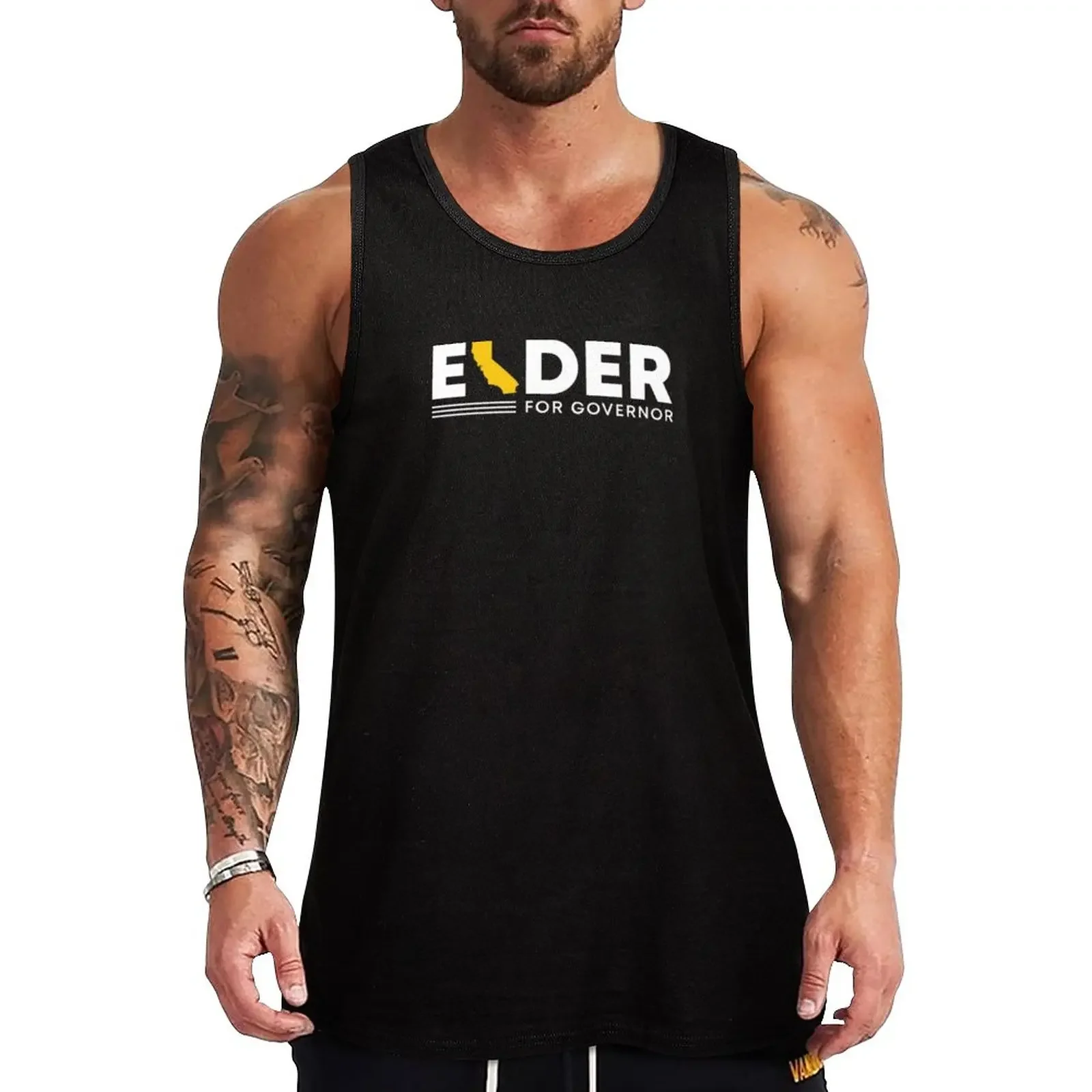 New Larry Elder for California Governor Tank Top Men's clothes summer clothes for men T-shirt male