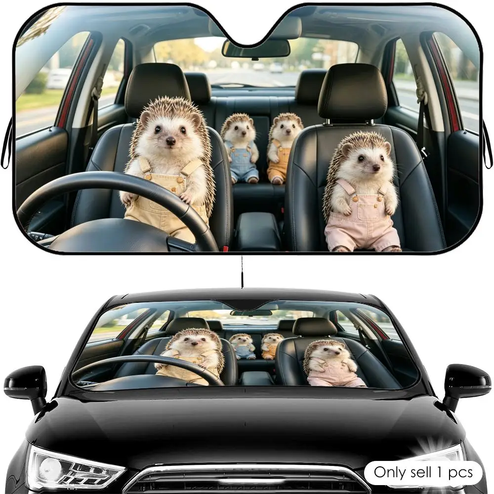 

Squirrel Driving Travel Sun Visor Reusable Aluminum Foil Car Windshield Sun Visor UV Protector Heat Insulation Cover Shade