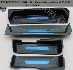 For Mercedes-Benz Vito V-Class W447 2016-2022 Stainless Door Sill Scuff Plate Pedal Entry Guard Protector Cover Car Accessories