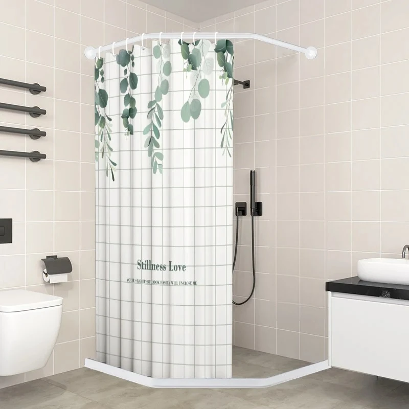 Diamond Shower Rod, No Drill Adjustable Pole, Waterproof Mold Resistant, Telescoping Wet Dry Separation Bathroom Enclosure