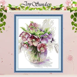 Malus Spectabilis Flower Patterns Counted Cross Stitch Set DIY 11CT 14CT 16CT Stamped DMC Cross-stitch Kit Embroidery Needlework