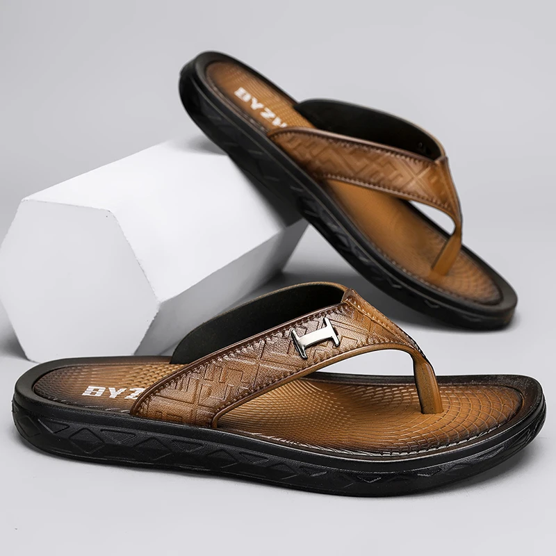 

Новинка 202, модные летние мужские повседневные дышащие пляжные сандалии двойного носка с открытым носком, прочные удобные модные шлепанцы, тапочки